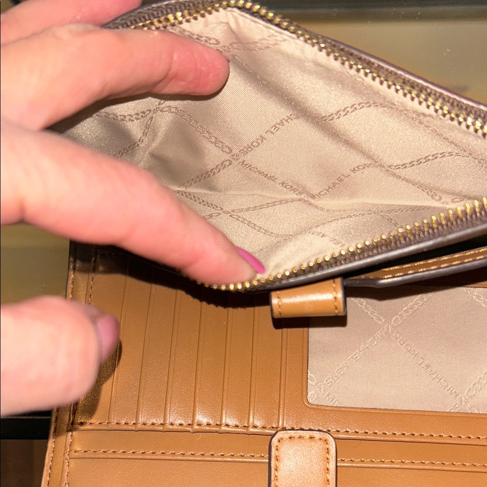 Michael Kors Dark Brown Wristlet with Gold Accents - Picture 9 of 15